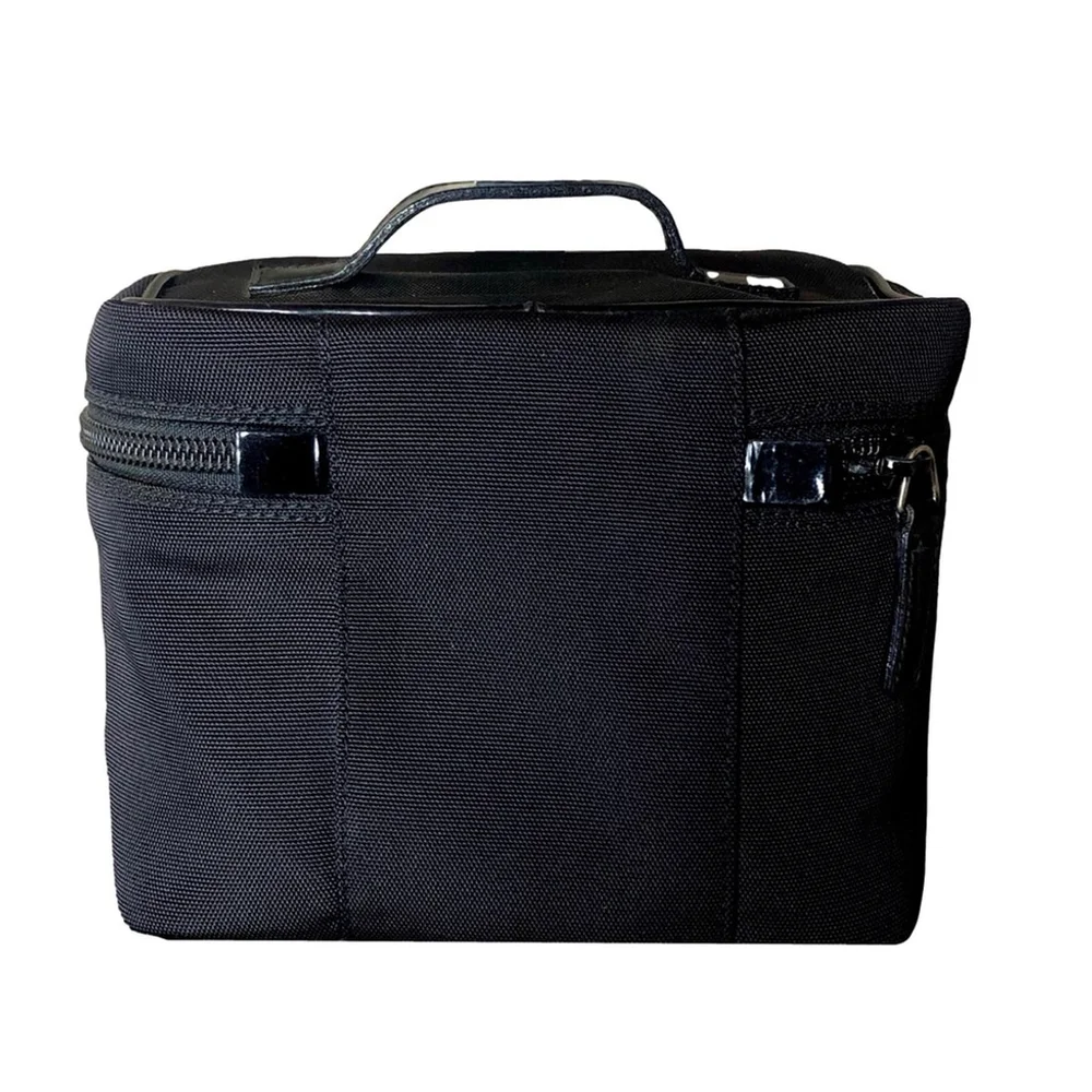 Men GUCCI Black Nylon Toiletry Case Shaving Bag with Leather Top Handle NWOT - Picture 7 of 17